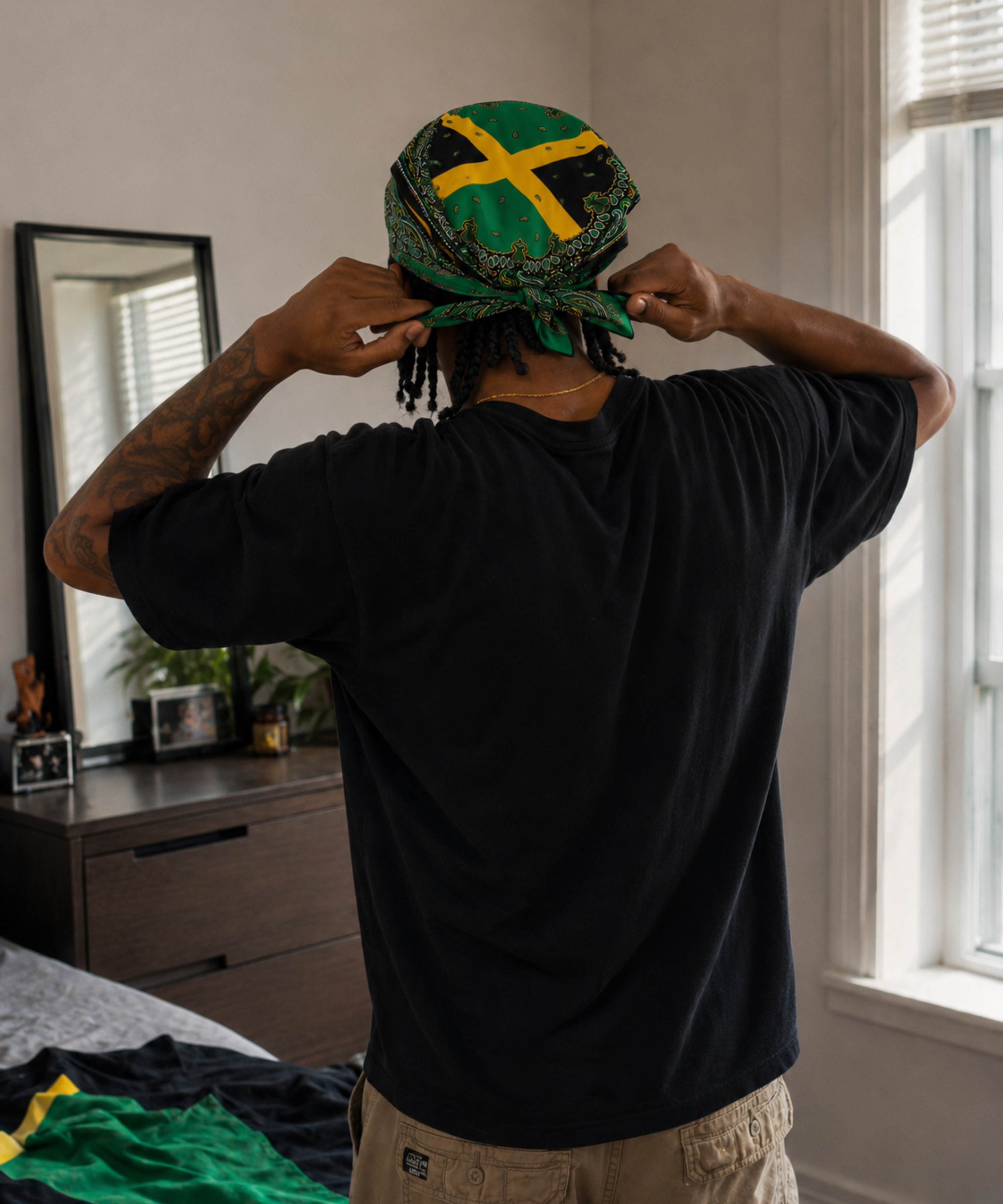 Jamaica Flag Paisley Print Bandana