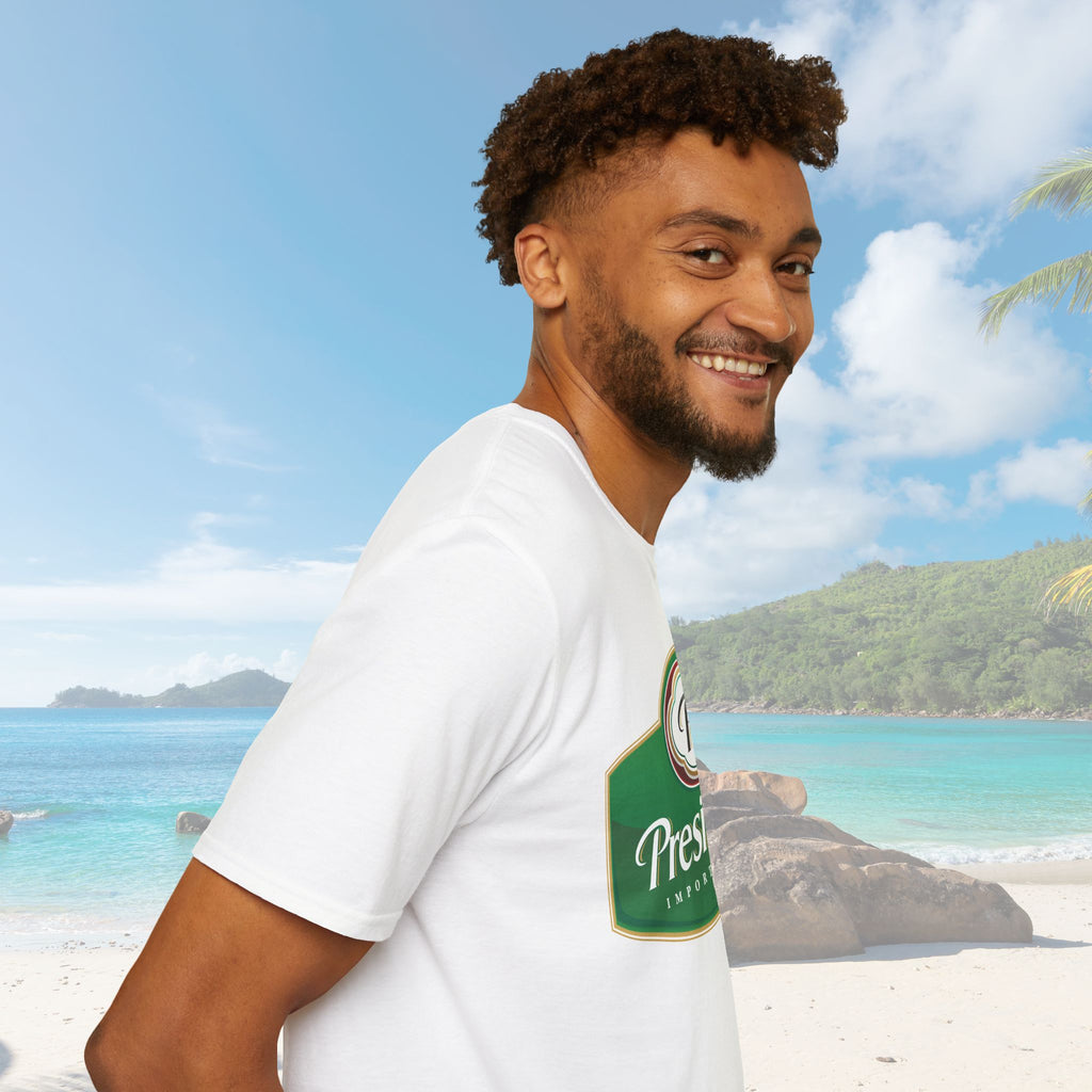 Dominican Republic Presidente Beer Logo Unisex T-Shirt - Irie Blues Boutique