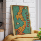 Vintage Panama Map Glass Cutting Board - Irie Blues Boutique