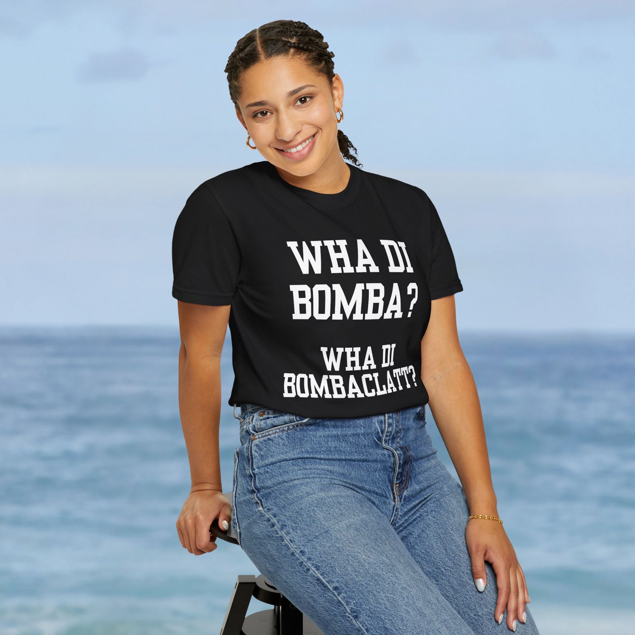 Funny Caribbean Unisex Wha Di Bombaclatt? Shirt, Rob 49 WTHELLY Lyrics, Trending Phrase Shirt, Vacation Tee - Irie Blues Boutique