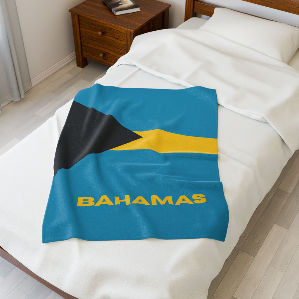 Bahamas Flag Velveteen Plush Blanket
