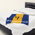 Barbados Flag Velveteen Plush Blanket