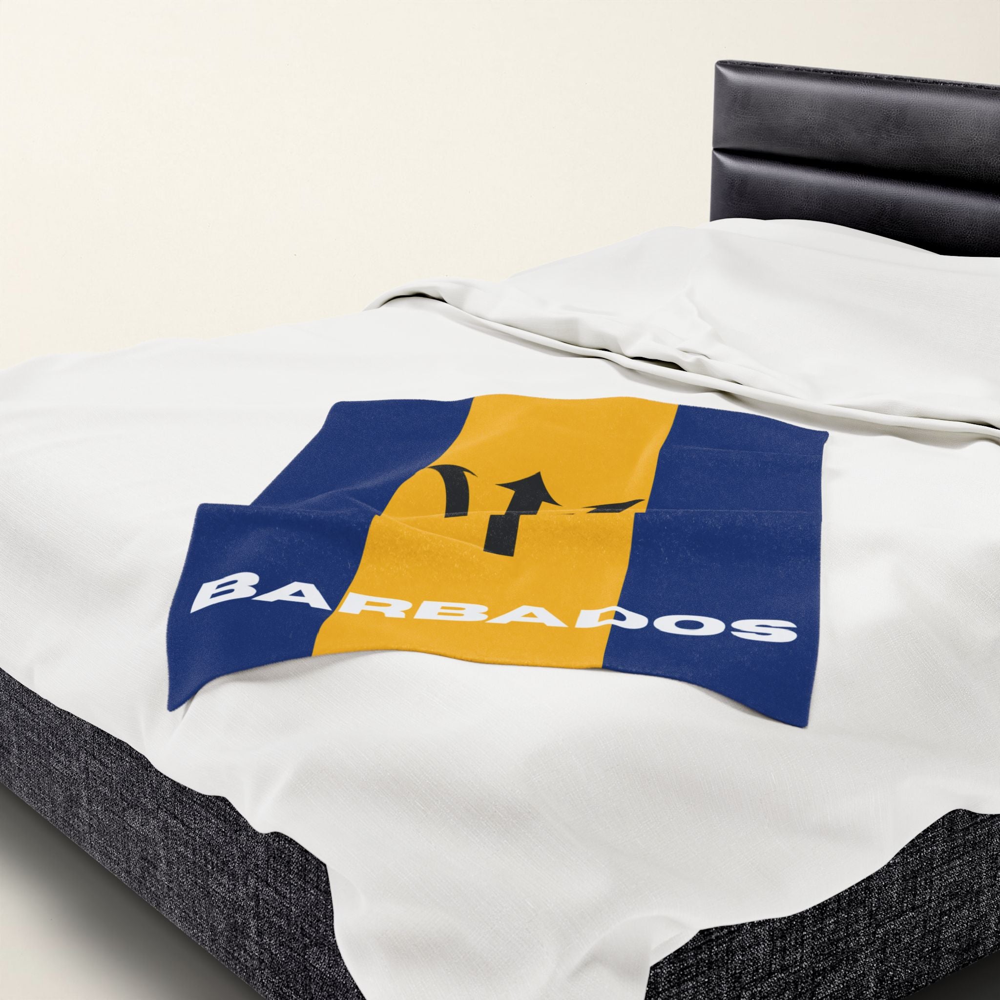 Barbados Flag Velveteen Plush Blanket