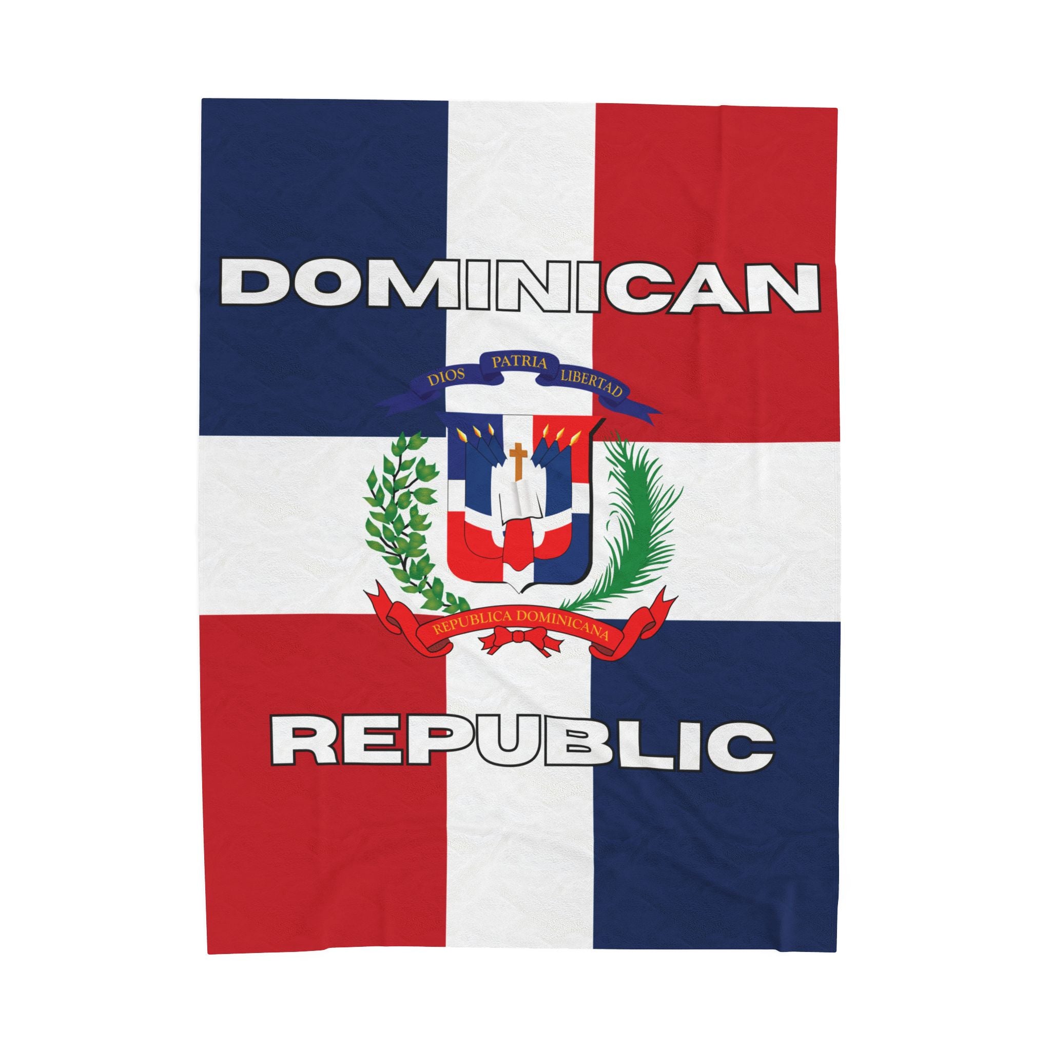 Dominican Republic Flag Velveteen Plush Blanket - Irie Blues Boutique