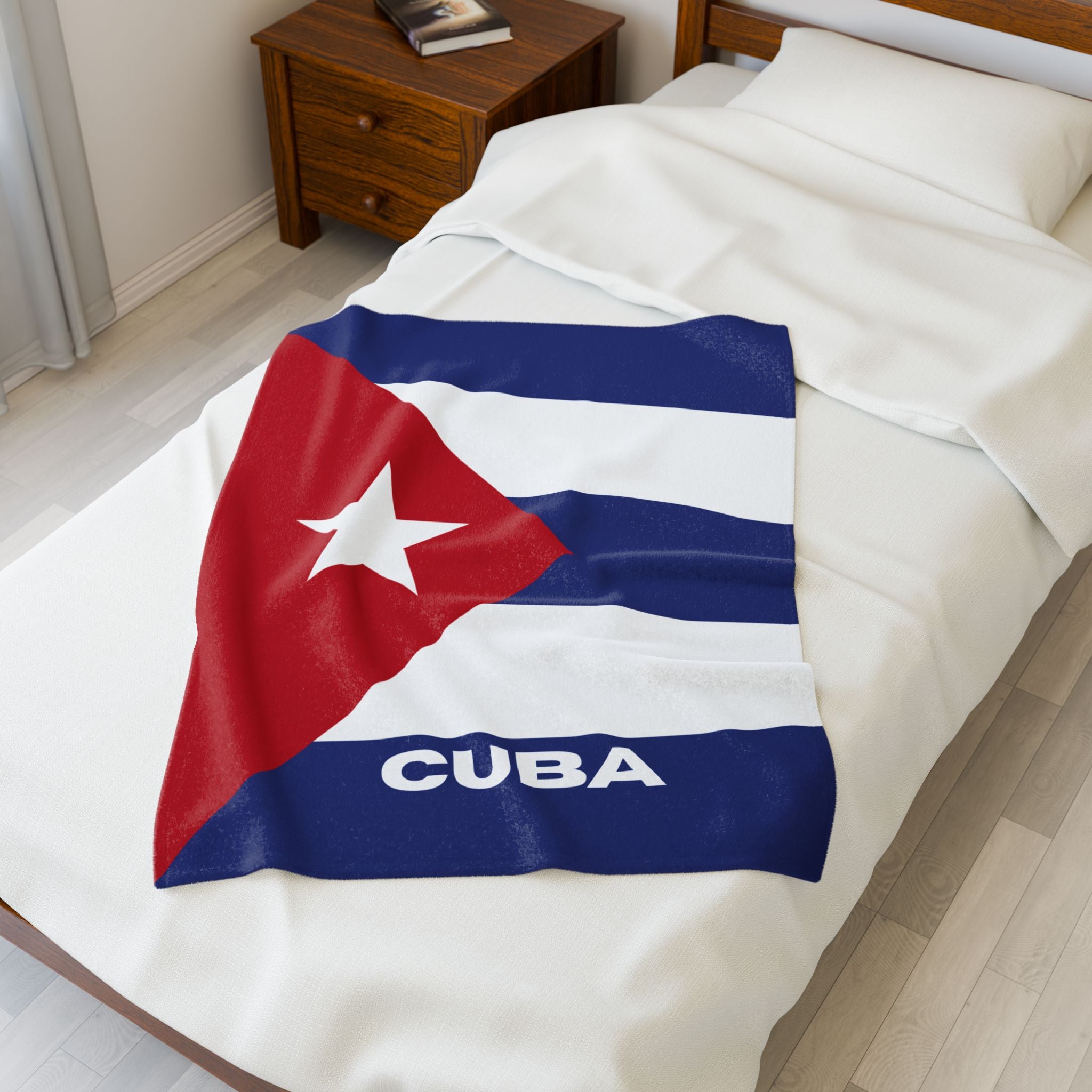 Cuba Flag Velveteen Plush Blanket - Irie Blues Boutique