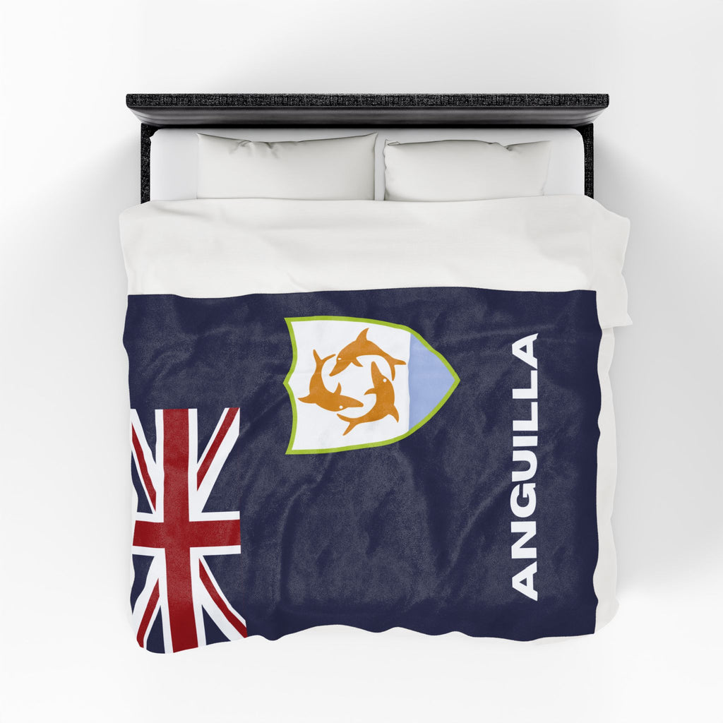 Anguilla Flag Velveteen Plush Blanket