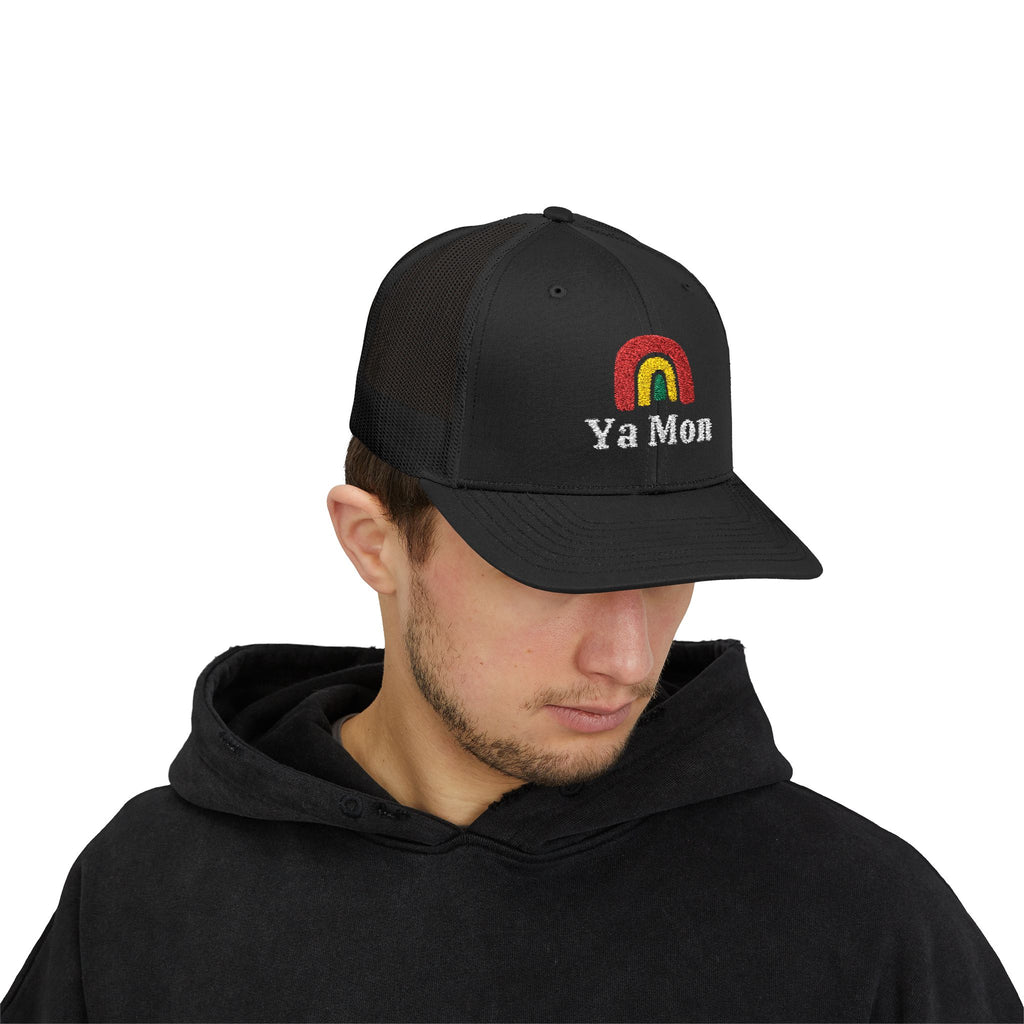 Rainbow Ya Mon Snapback Trucker Cap - Irie Blues Boutique