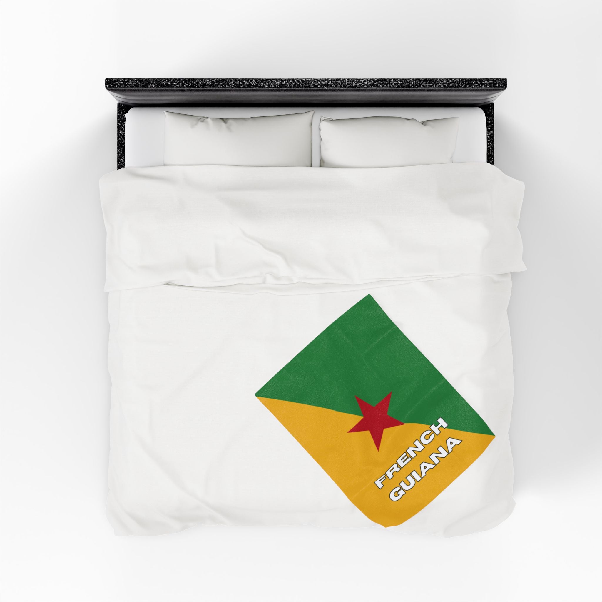 French Guiana Flag Velveteen Plush Blanket - Irie Blues Boutique