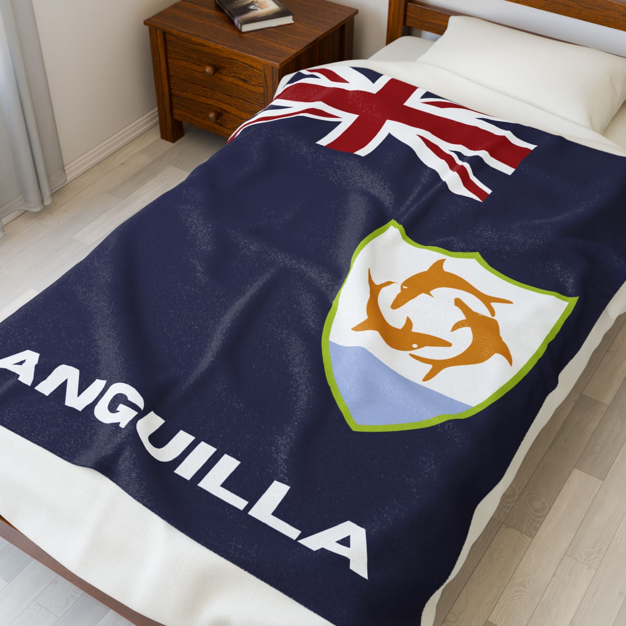 Anguilla Flag Velveteen Plush Blanket