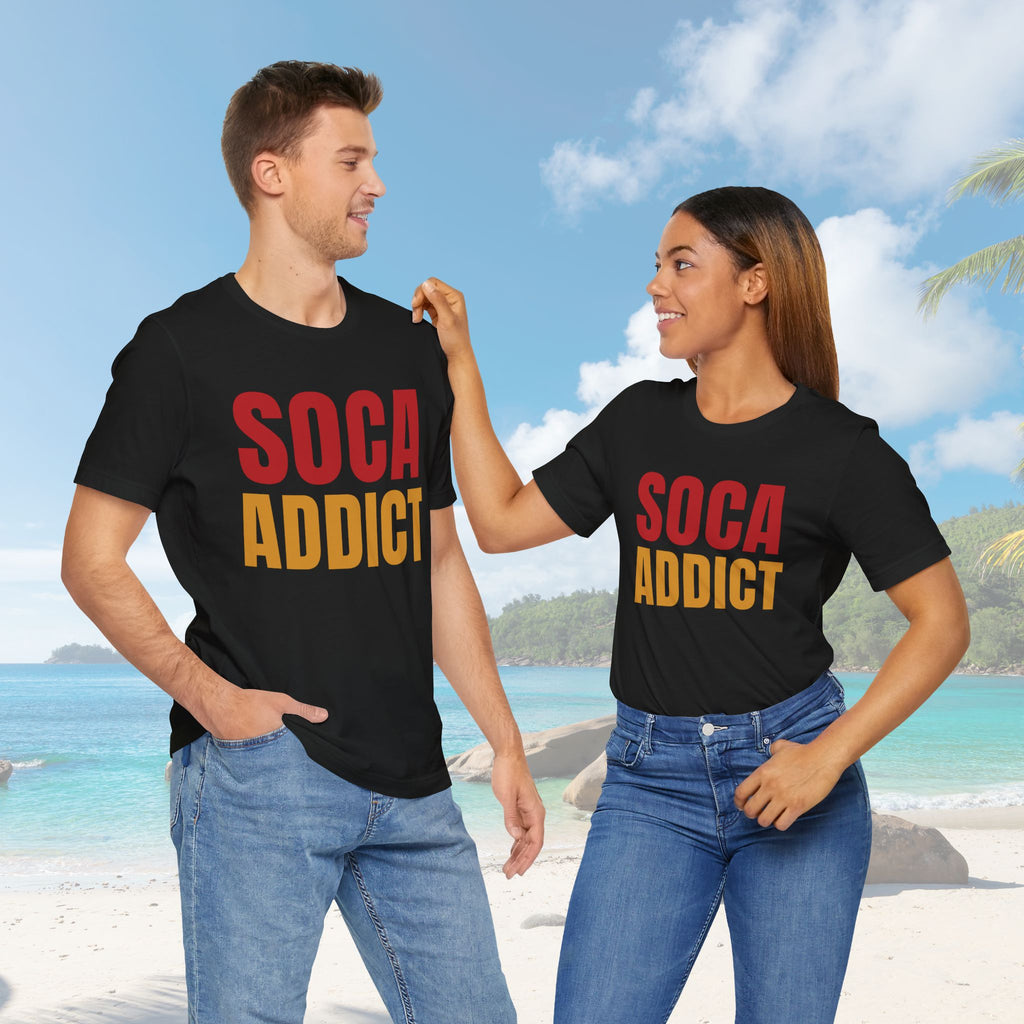 Soca Addict T-Shirt - Fun & Bold Unisex Tee for Music Lovers, Festivals, Parties, Gifts, Summer Wear - Irie Blues Boutique