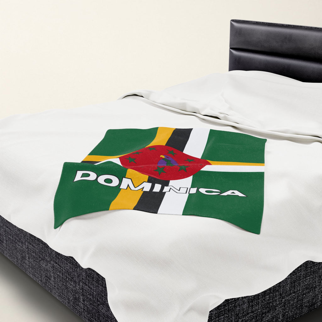 Dominica Flag Velveteen Plush Blanket