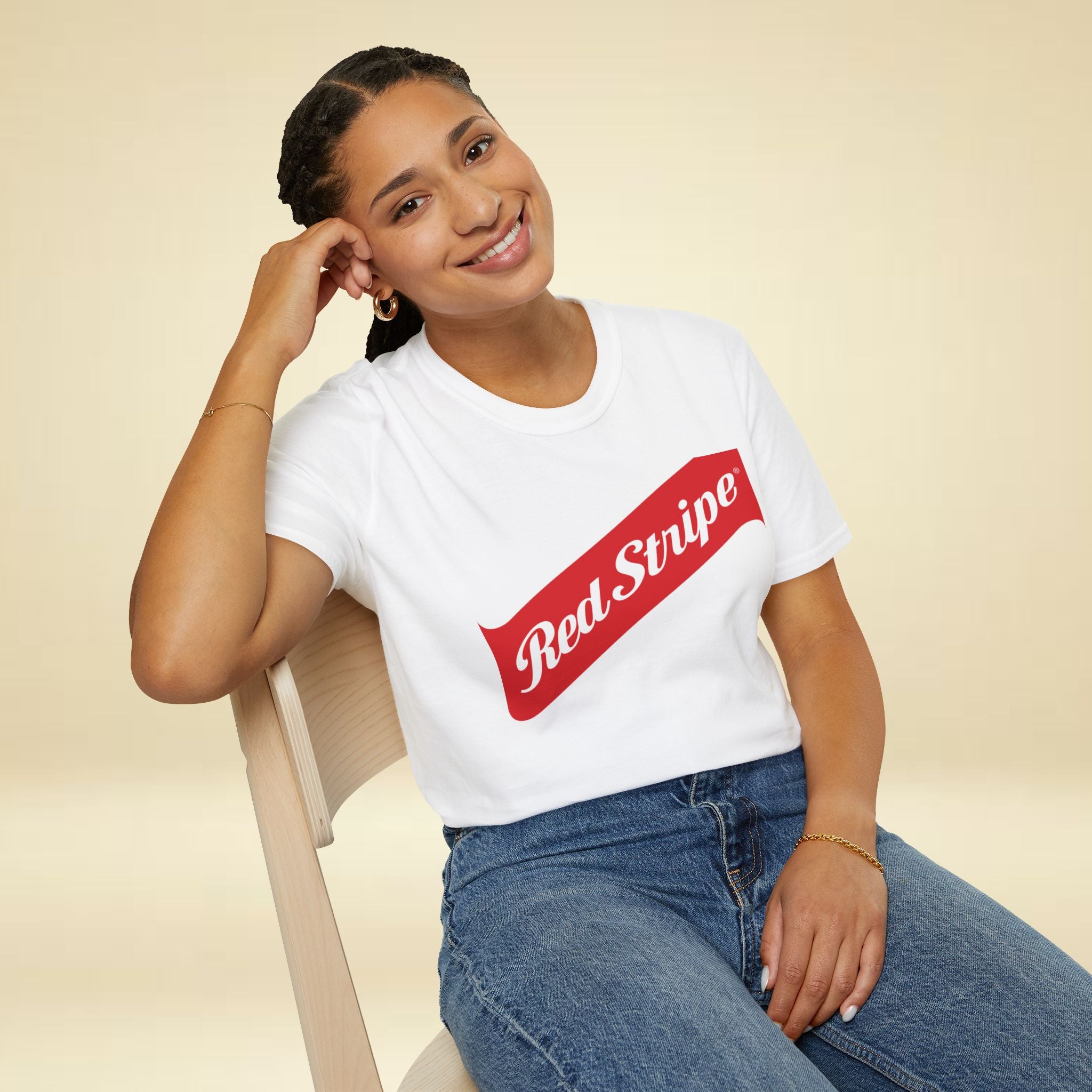 Red Stripe Unisex Softstyle T-Shirt - Irie Blues Boutique
