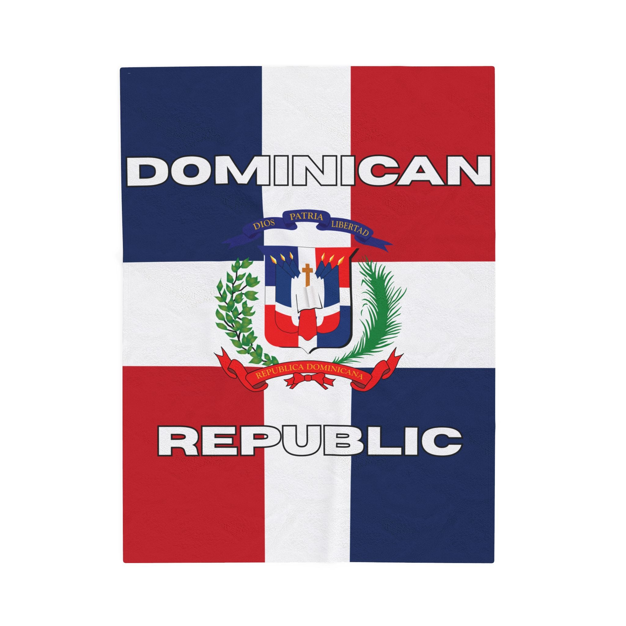 Dominican Republic Flag Velveteen Plush Blanket - Irie Blues Boutique