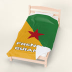 French Guiana Flag Velveteen Plush Blanket - Irie Blues Boutique