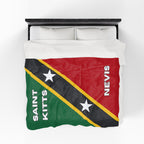 Saint Kitts & Nevis Flag Velveteen Plush Blanket - Irie Blues Boutique