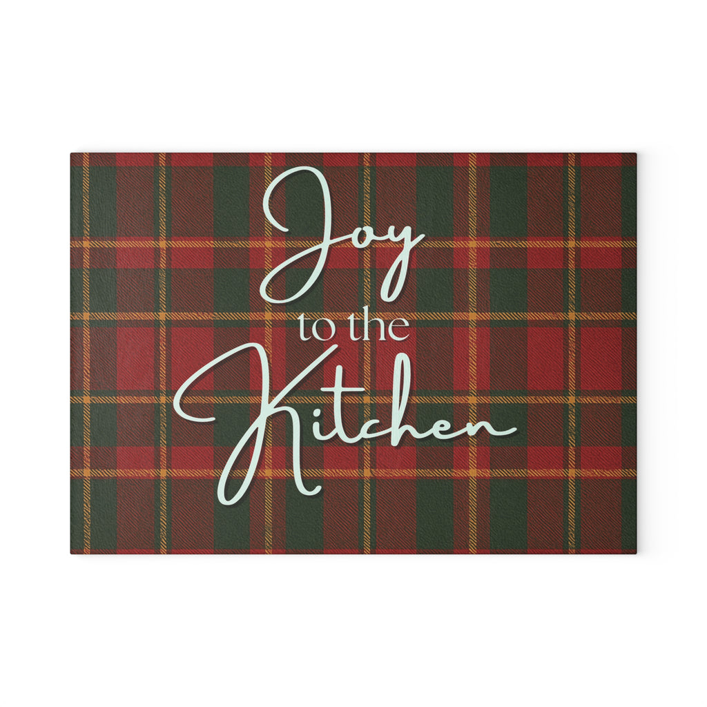 Joyful Holiday Glass Cutting Board