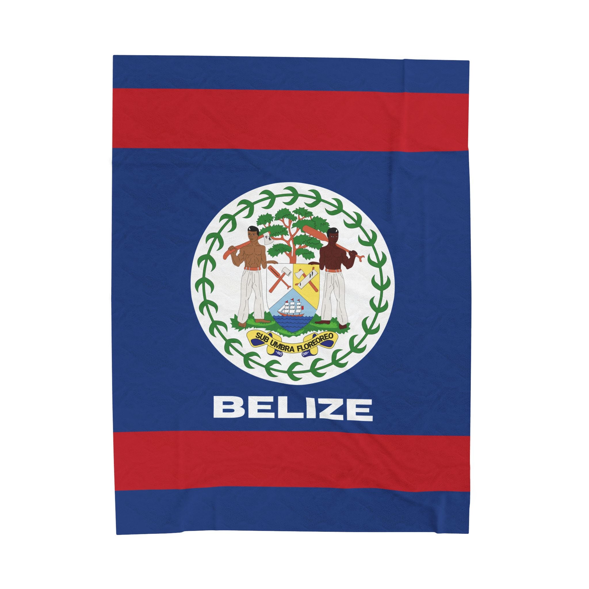 Belize Flag Velveteen Plush Blanket - Irie Blues Boutique
