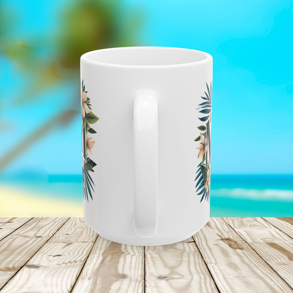 Tropical Floral Mom Mug, Best Mom Gift, Mother's Day Mug, Ceramic Coffee Cup, Personalized Mom Drinkware - Irie Blues Boutique