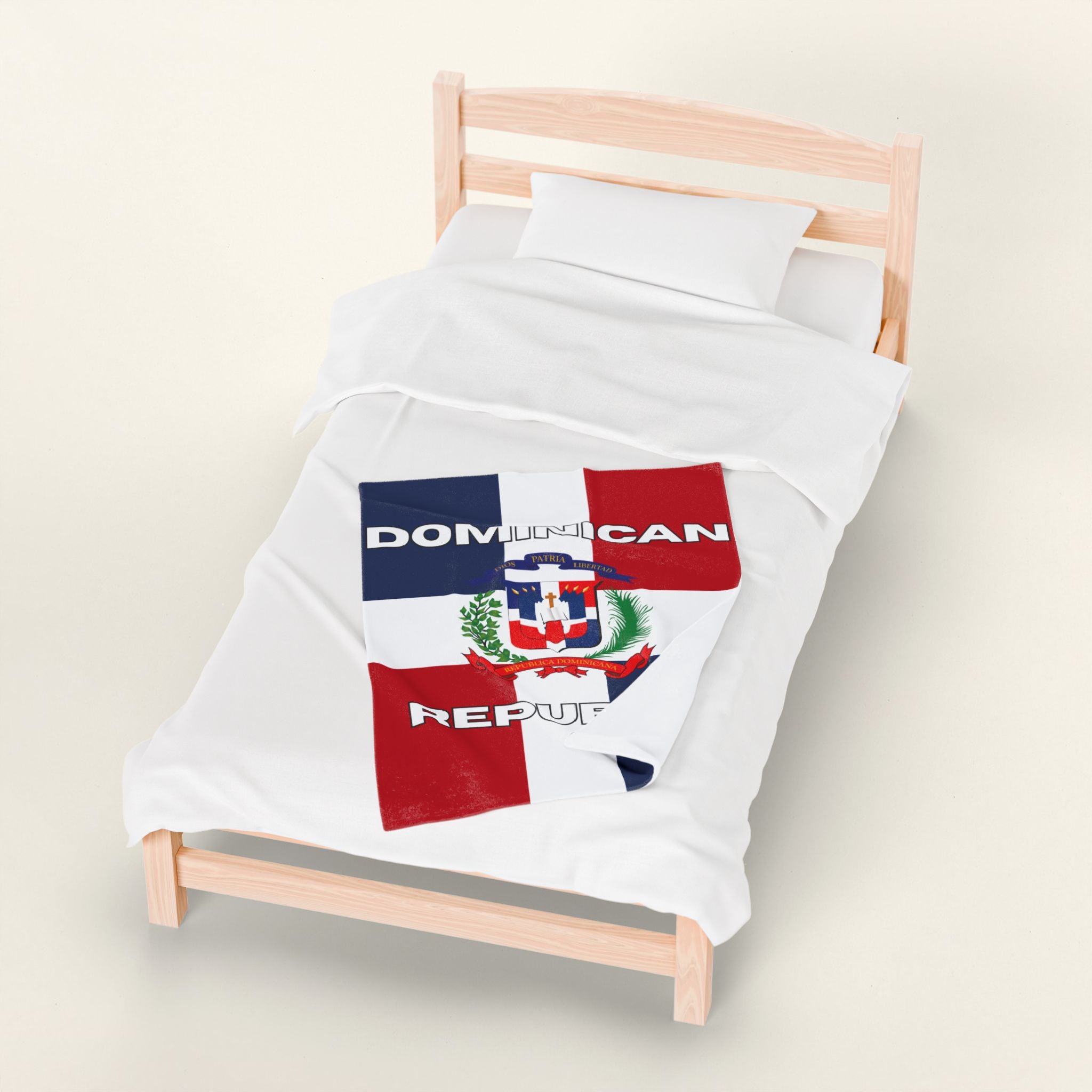 Dominican Republic Flag Velveteen Plush Blanket - Irie Blues Boutique