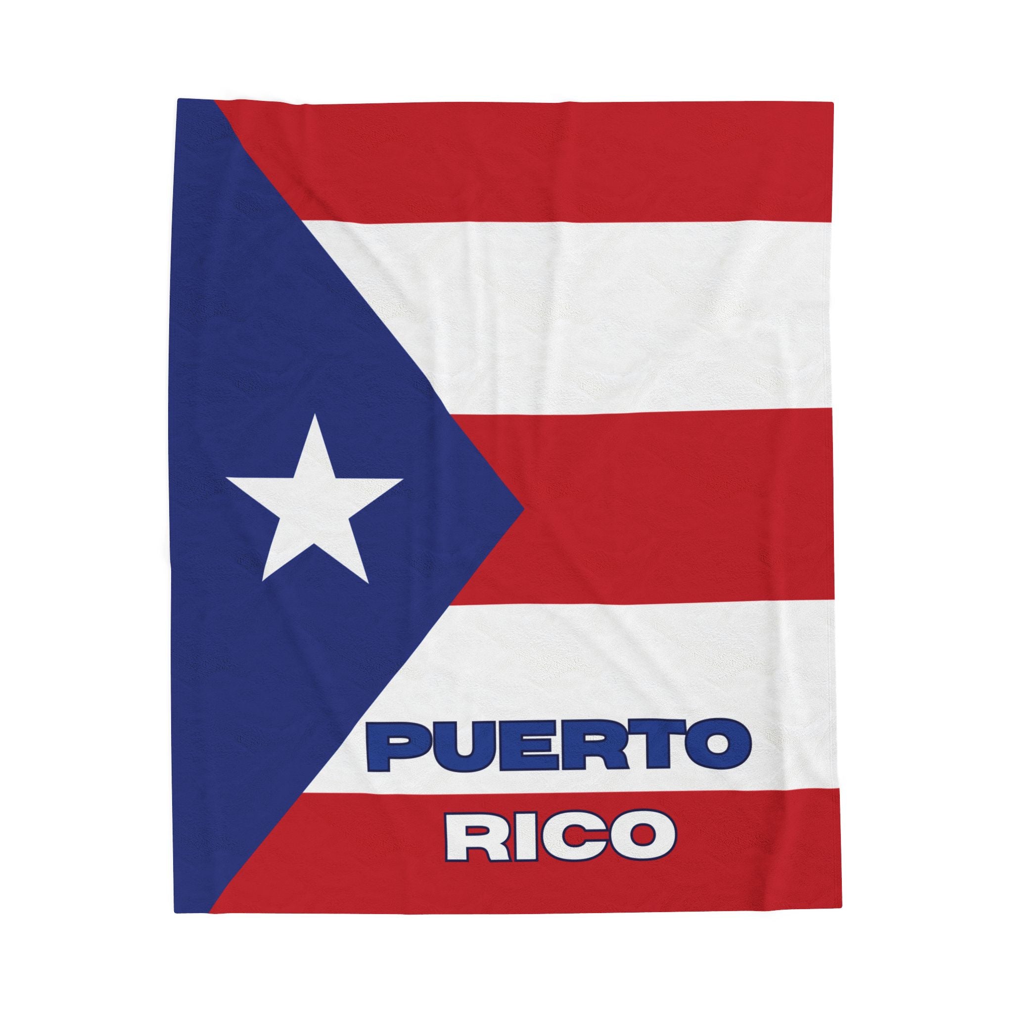 Puerto Rico Flag Velveteen Plush Blanket - Irie Blues Boutique