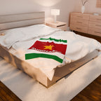 Suriname Flag Velveteen Plush Blanket - Irie Blues Boutique