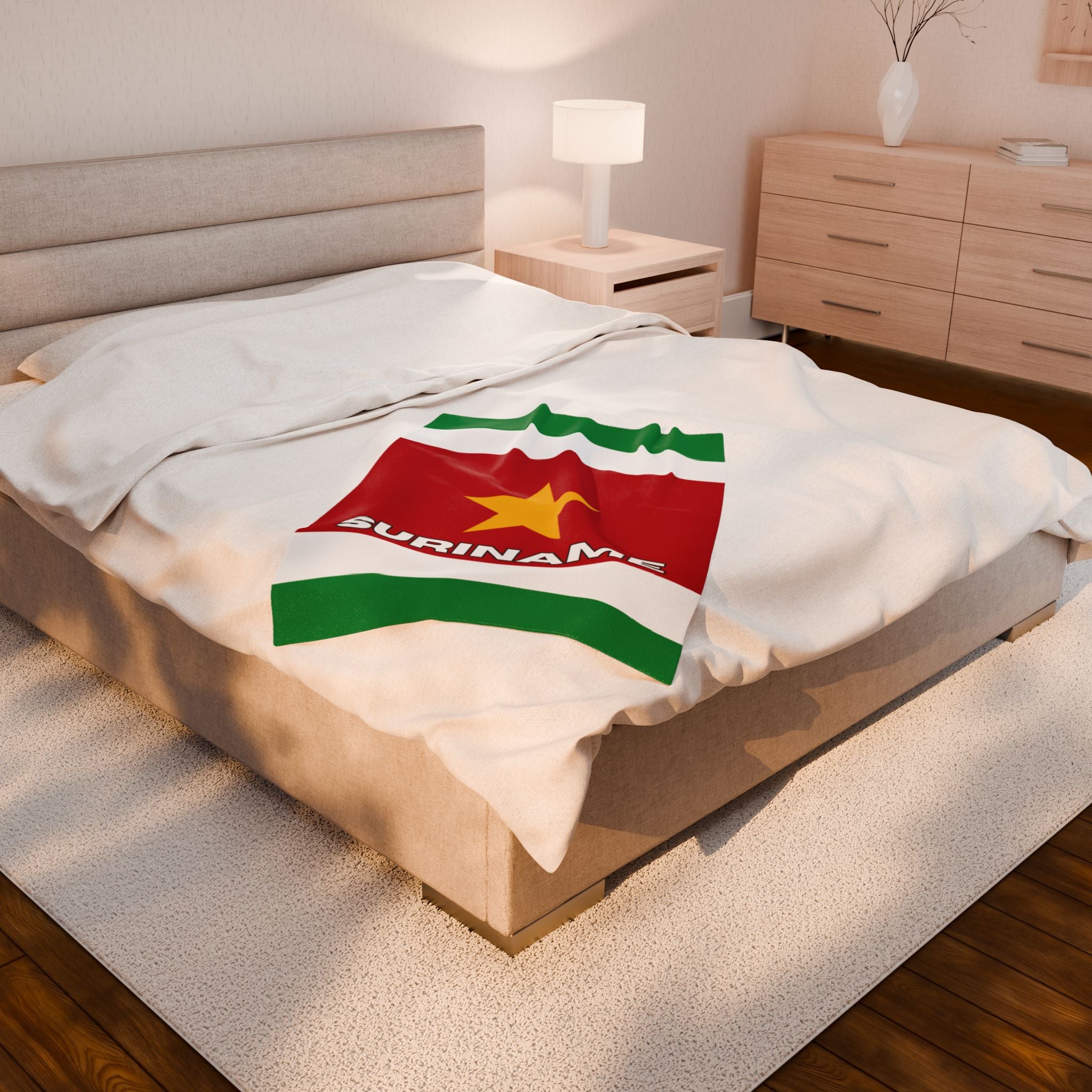 Suriname Flag Velveteen Plush Blanket - Irie Blues Boutique