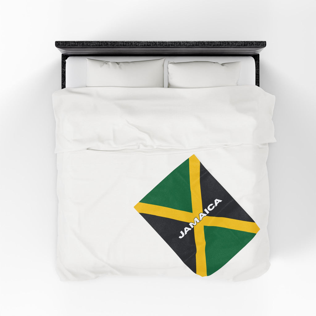 Jamaica Flag Velveteen Plush Blanket - Irie Blues Boutique