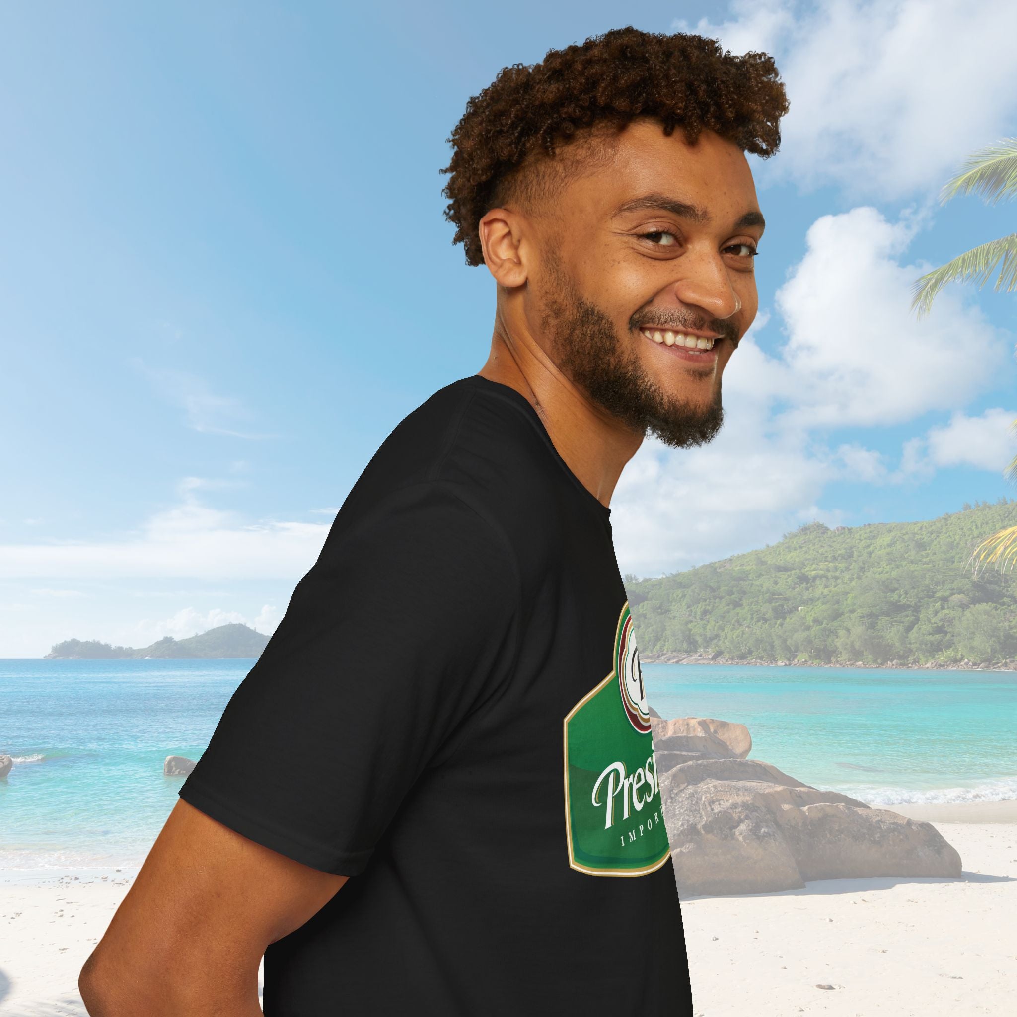 Dominican Republic Presidente Beer Logo Unisex T-Shirt - Irie Blues Boutique