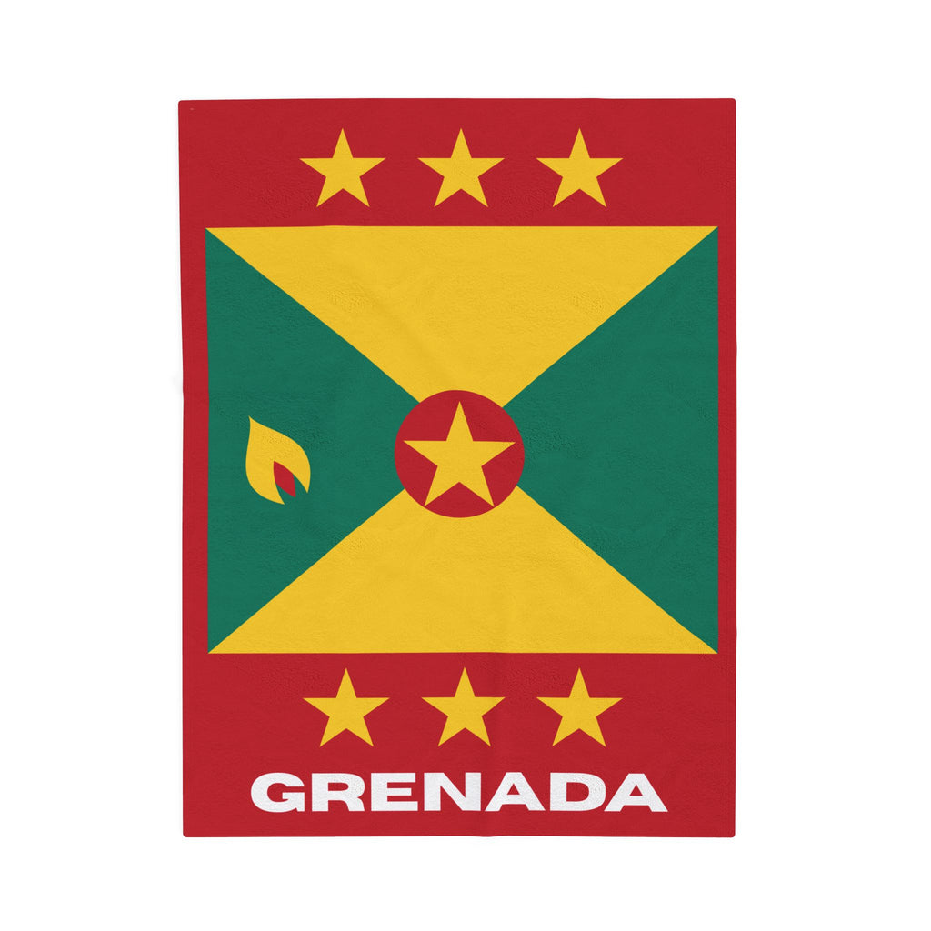 Grenada Flag Velveteen Plush Blanket - Irie Blues Boutique