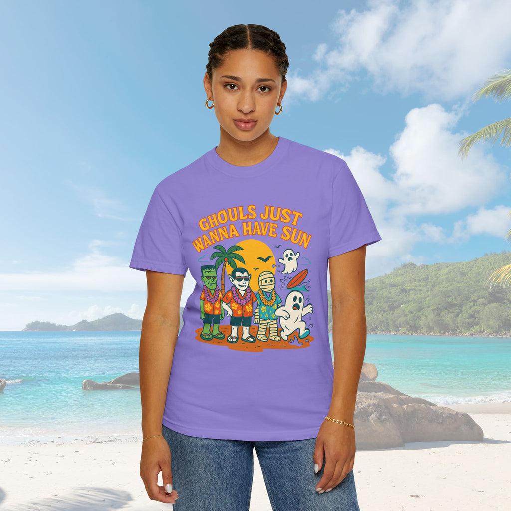 Halloween Beach Party T-Shirt, Fun Graphic Tee, Ghouls Just Wanna Have Sun Shirt, Unisex Casual Tee, Summer Vibes Shirt - Irie Blues Boutique