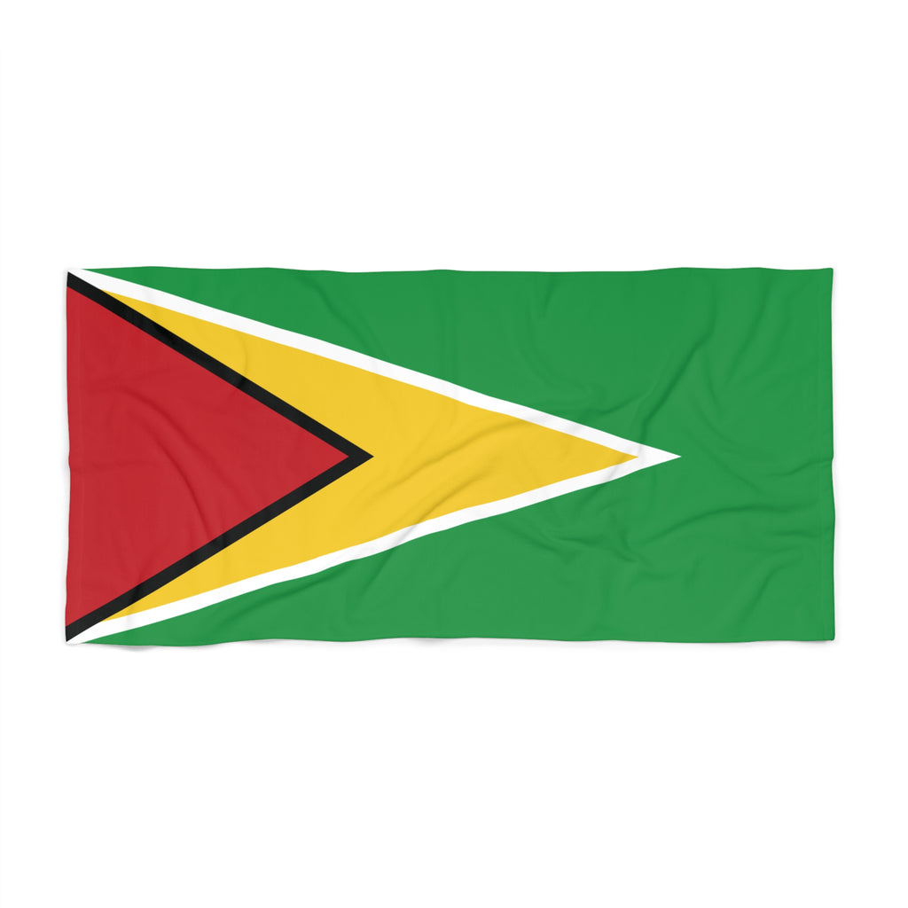 Guyana Flag Beach Towel, Caribbean Flag Beach Towel, Travel Beach Towel, Vacation Towel, Island Flag Beach Blanket, - Irie Blues Boutique