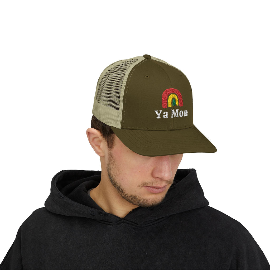 Rainbow Ya Mon Snapback Trucker Cap - Irie Blues Boutique