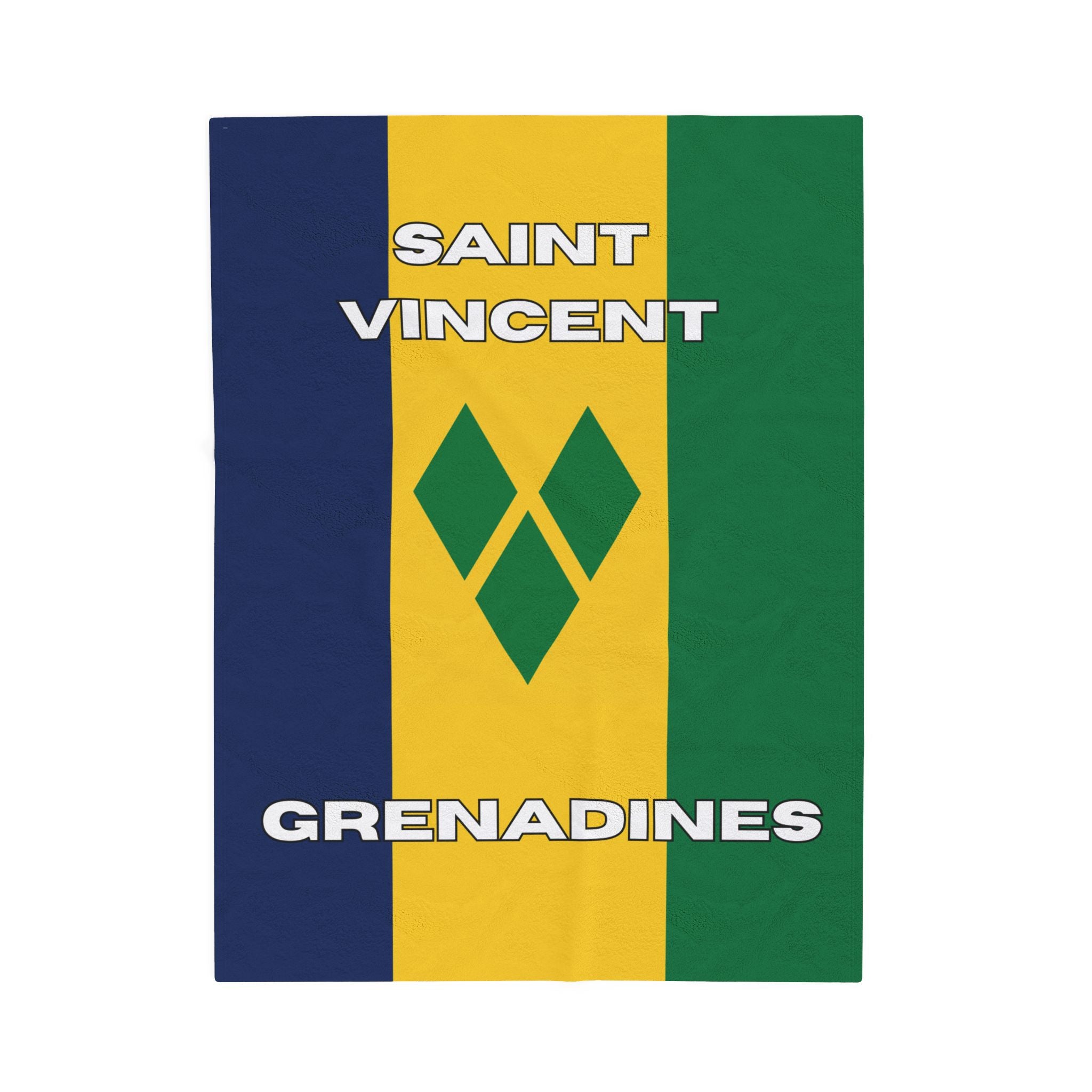 Saint Vincent & Grenadine Flag Velveteen Plush Blanket - Irie Blues Boutique