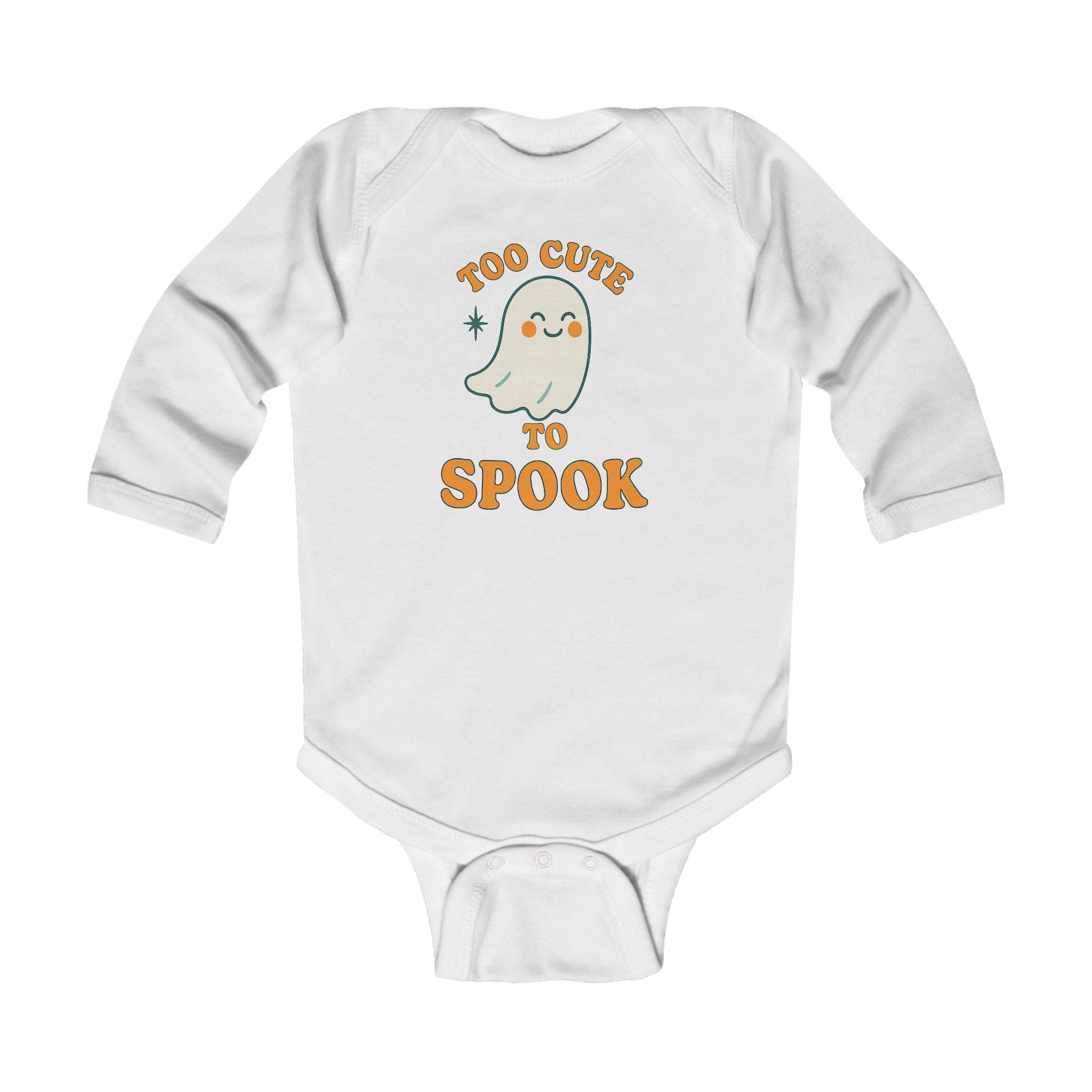 Too Cute To Spook Halloween Infant Long Sleeve Onesie, Baby Costume Clothes, Cute Ghost Bodysuit, Holiday Outfit, Unique Baby Gift - Irie Blues Boutique