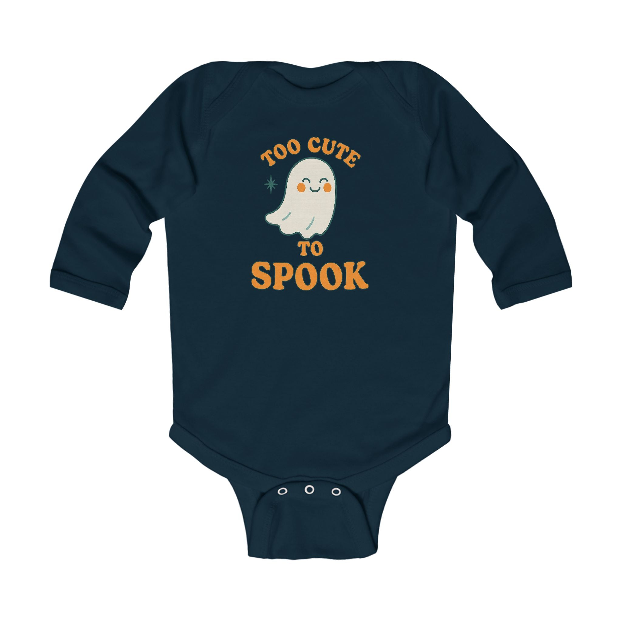 Too Cute To Spook Halloween Infant Long Sleeve Onesie, Baby Costume Clothes, Cute Ghost Bodysuit, Holiday Outfit, Unique Baby Gift - Irie Blues Boutique