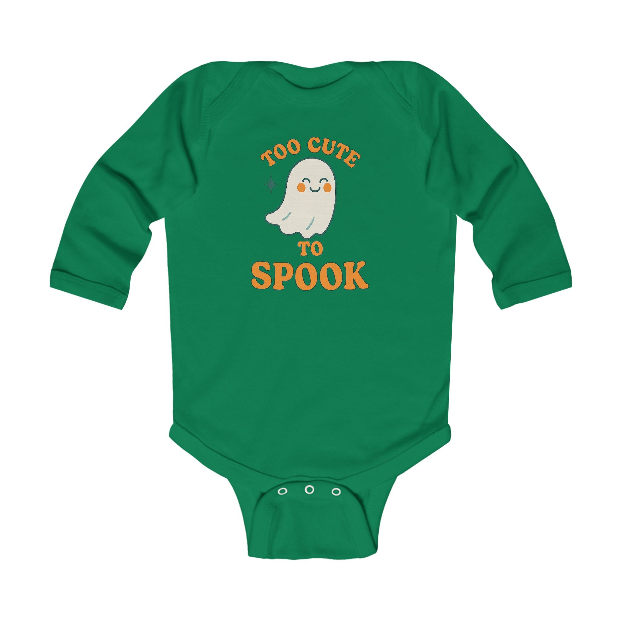 Too Cute To Spook Halloween Infant Long Sleeve Onesie, Baby Costume Clothes, Cute Ghost Bodysuit, Holiday Outfit, Unique Baby Gift - Irie Blues Boutique