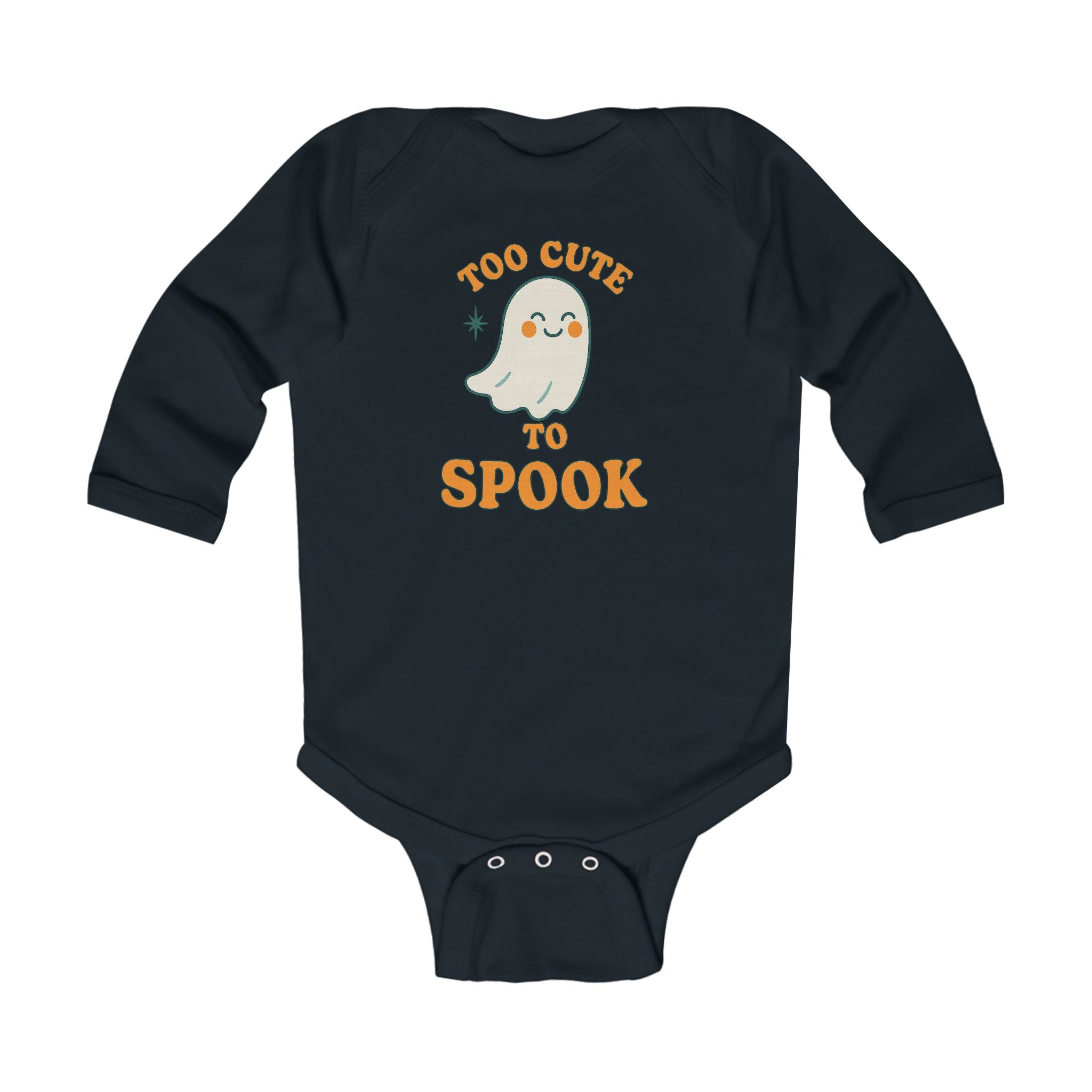 Too Cute To Spook Halloween Infant Long Sleeve Onesie, Baby Costume Clothes, Cute Ghost Bodysuit, Holiday Outfit, Unique Baby Gift - Irie Blues Boutique