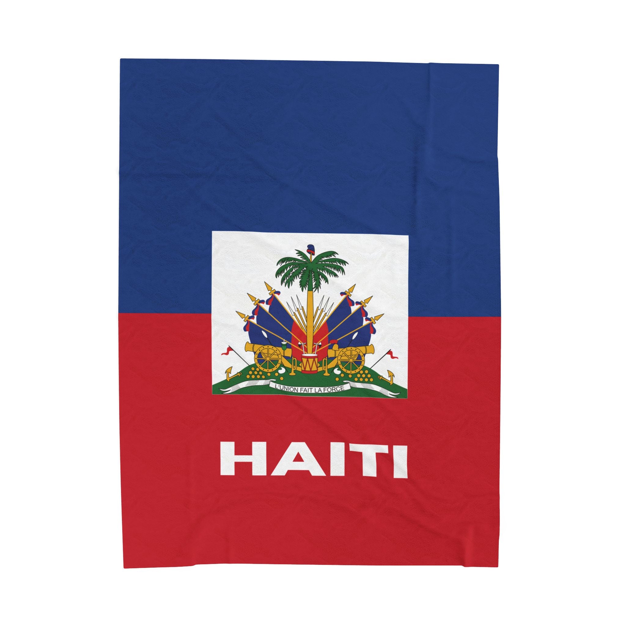 Haiti Flag Velveteen Plush Blanket - Irie Blues Boutique