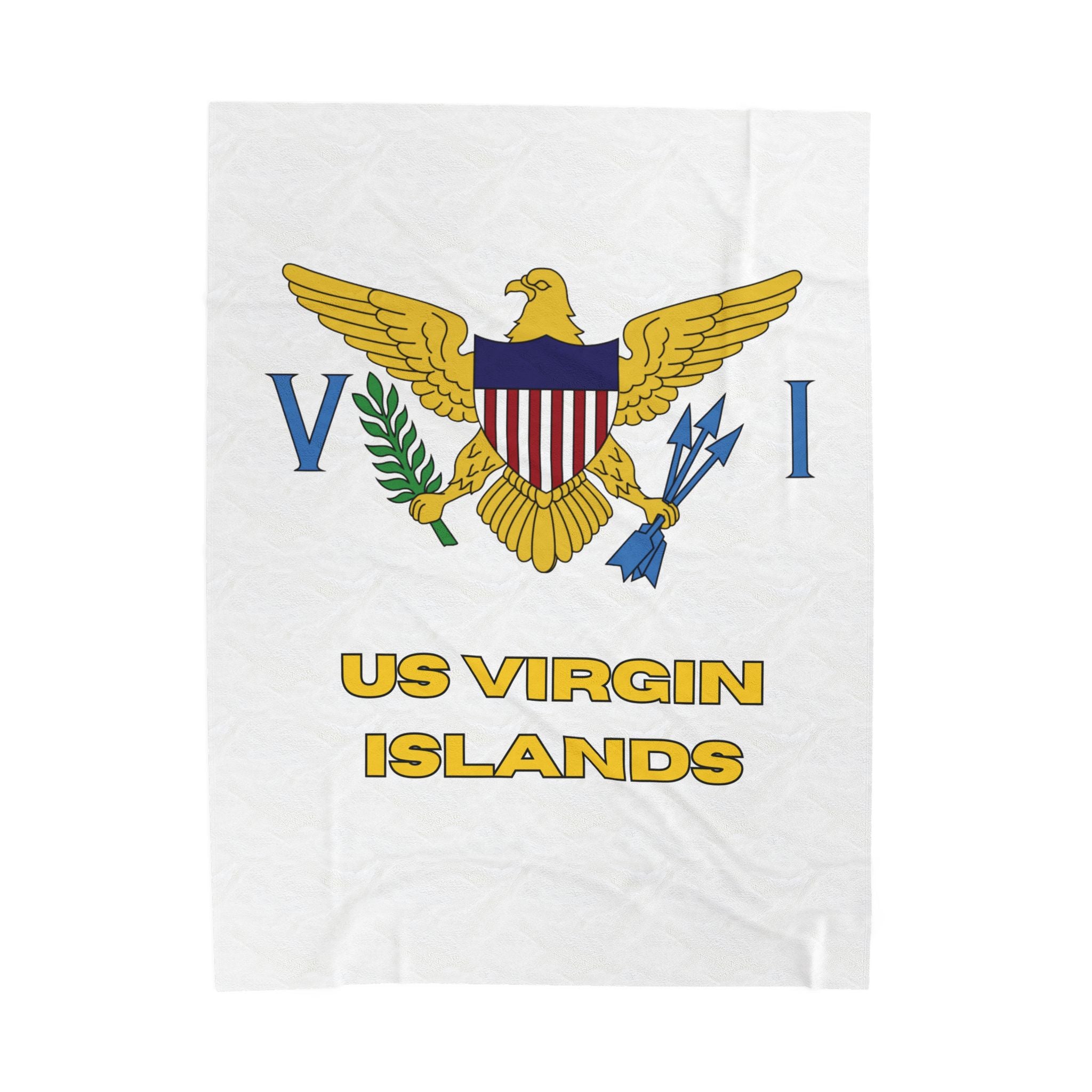 US Virgin Islands Flag Velveteen Plush Blanket - Irie Blues Boutique