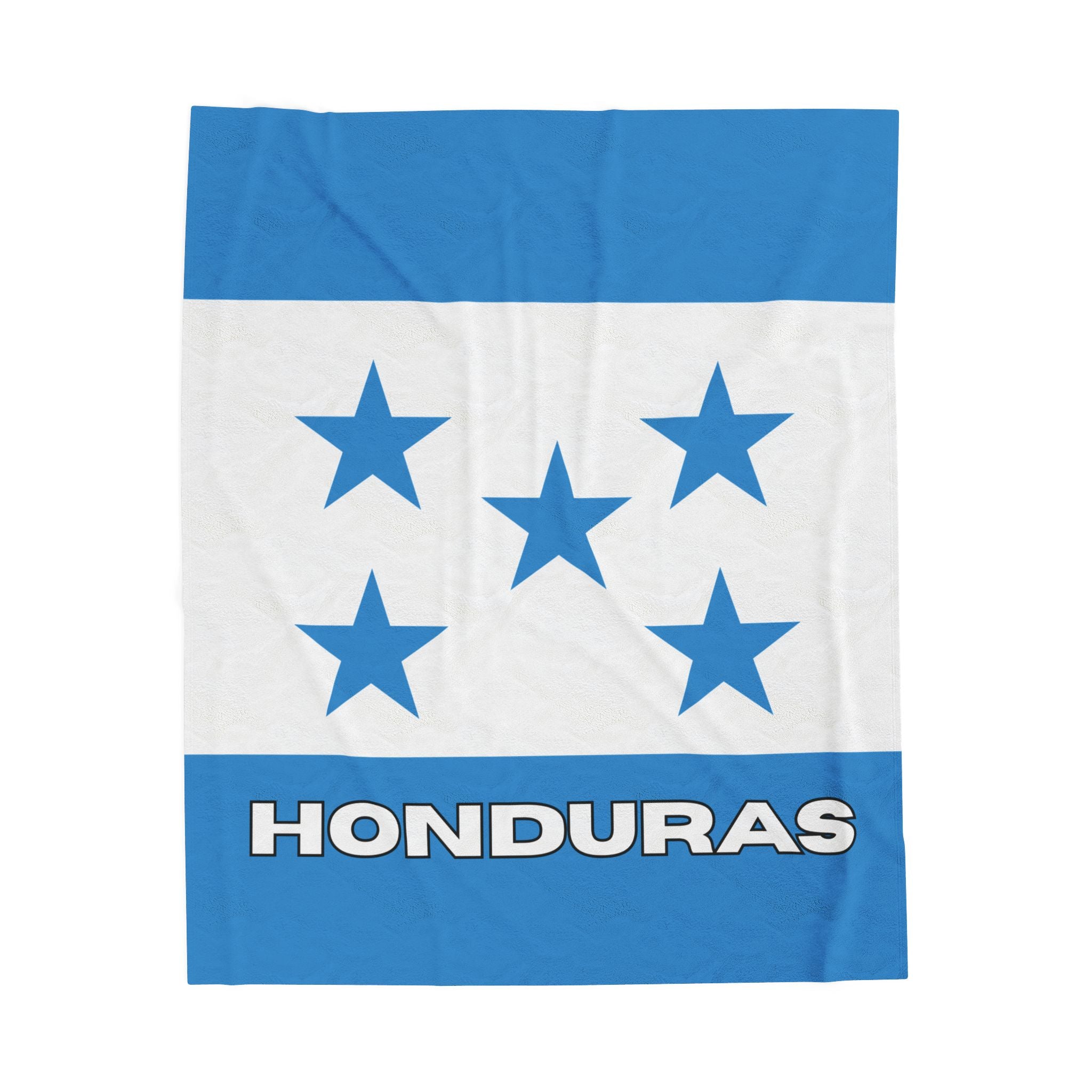 Honduras Flag Velveteen Plush Blanket - Irie Blues Boutique