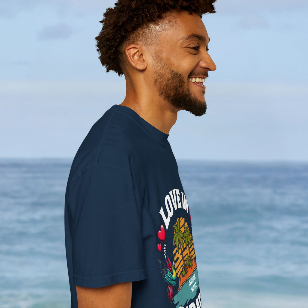 Love In Paradise Couples Personalized Date T-Shirt