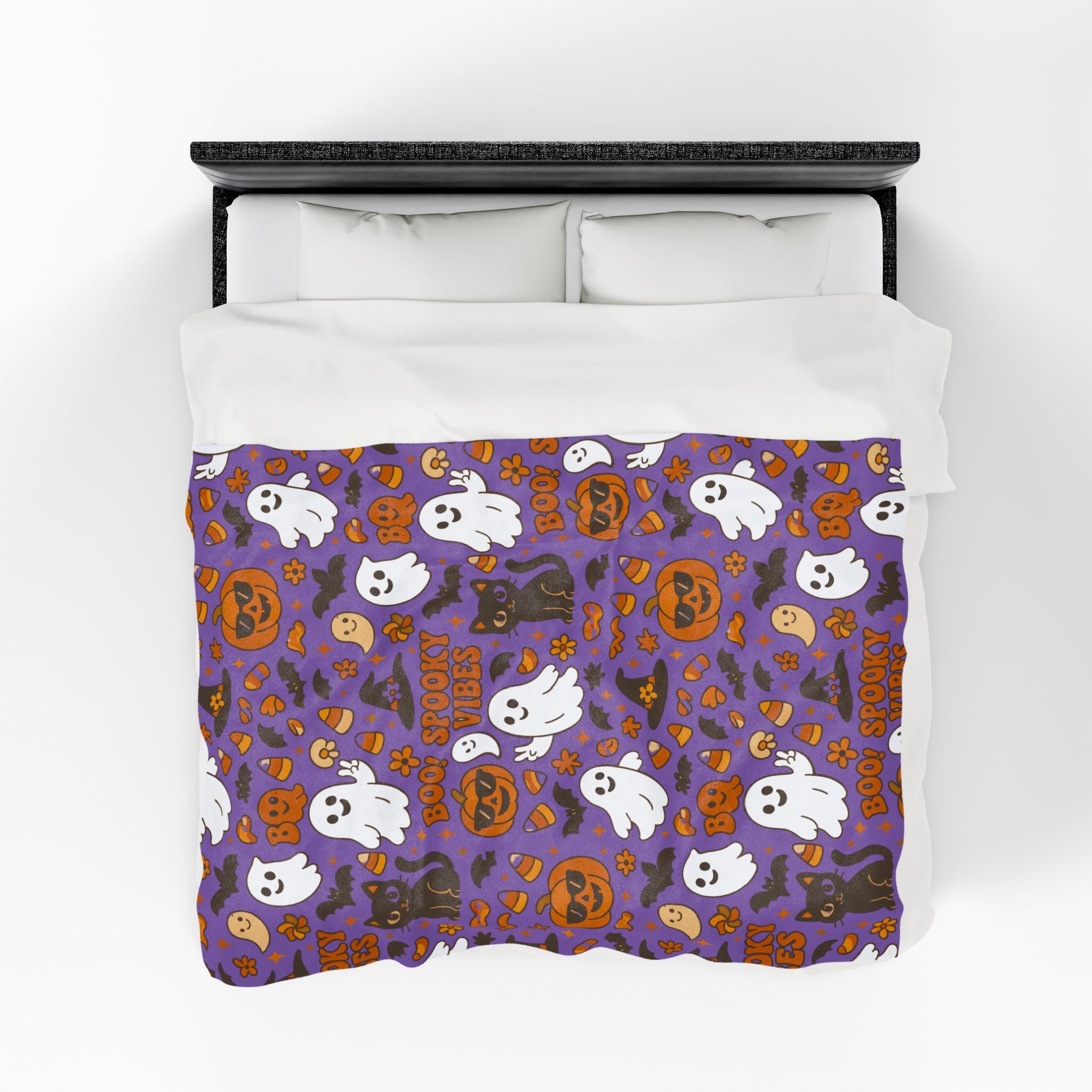Spooky Vibes Velveteen Plush Blanket