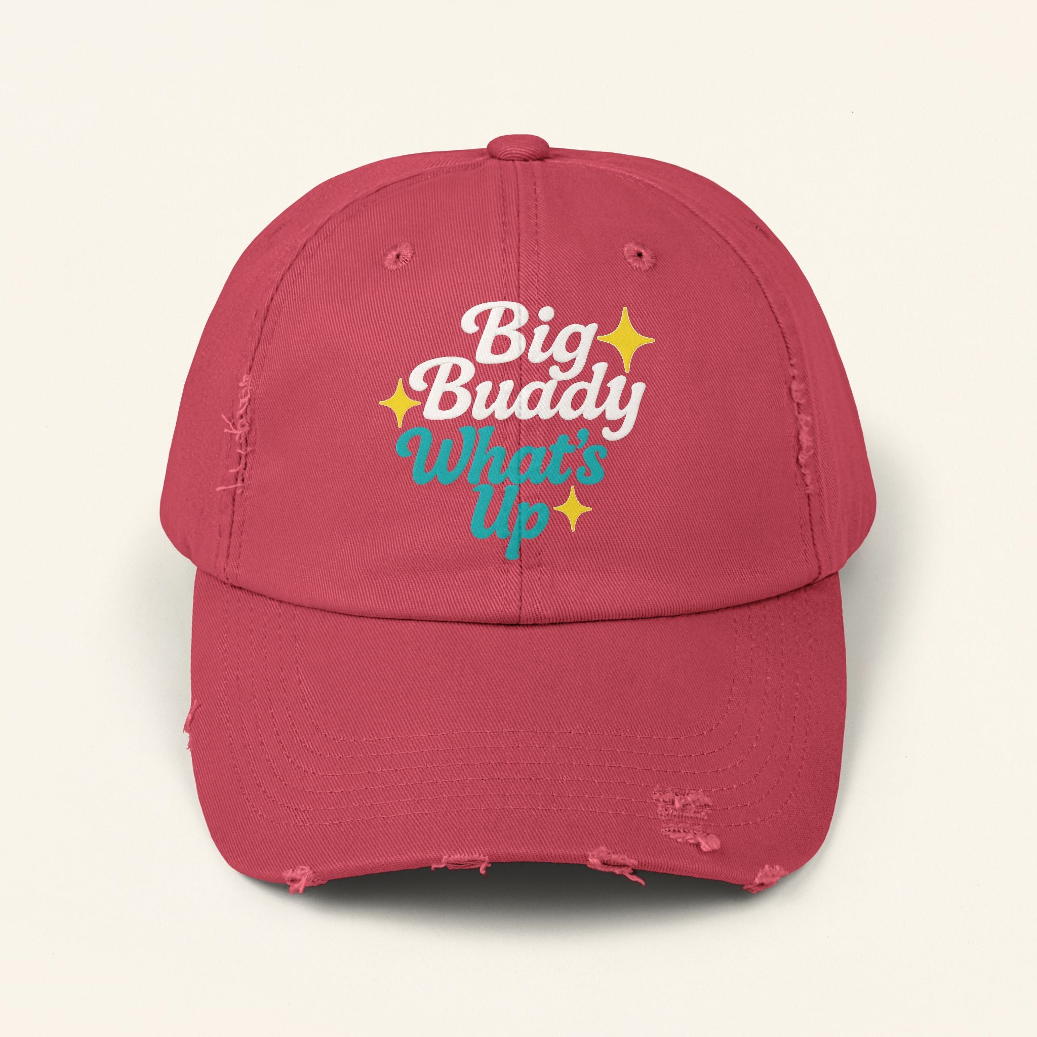 Big Buddy Whats Up Trendy Unisex Distressed Cap, Casual Hat, Gift for Friends, Summer AccessHeadwearory, Birthday Gift, Cool - Irie Blues Boutique