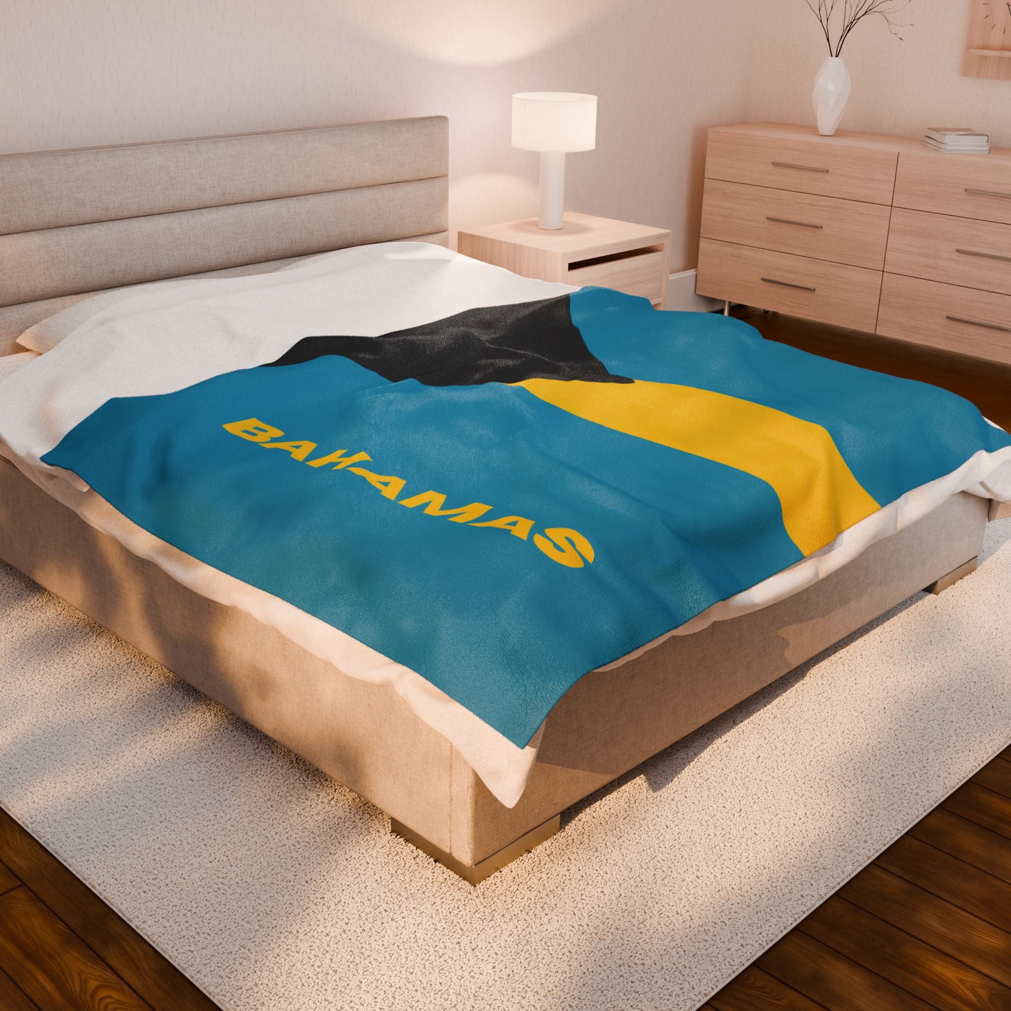 Bahamas Flag Velveteen Plush Blanket