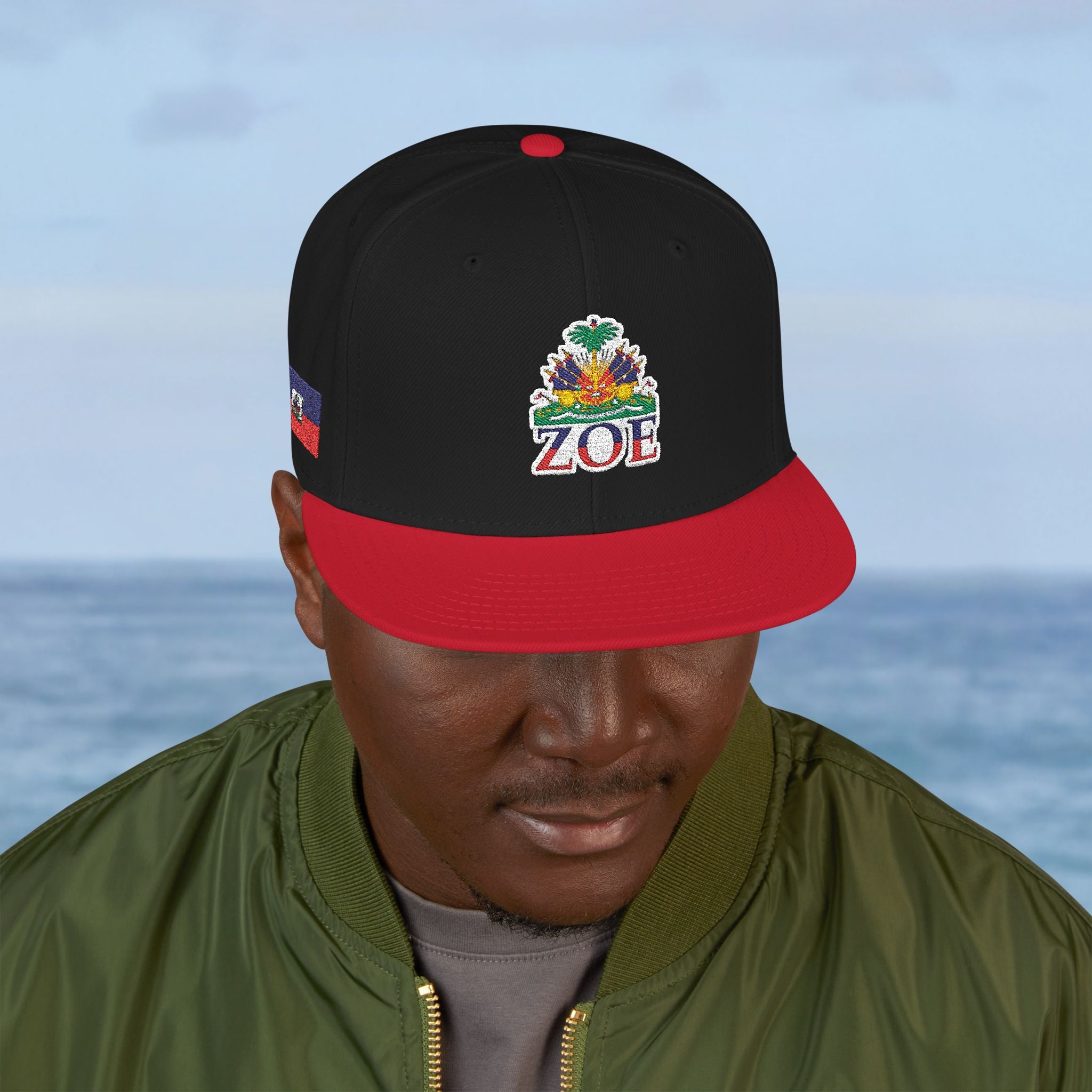 Haiti Zoe Embroidered Snapback Hat