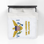 US Virgin Islands Flag Velveteen Plush Blanket - Irie Blues Boutique