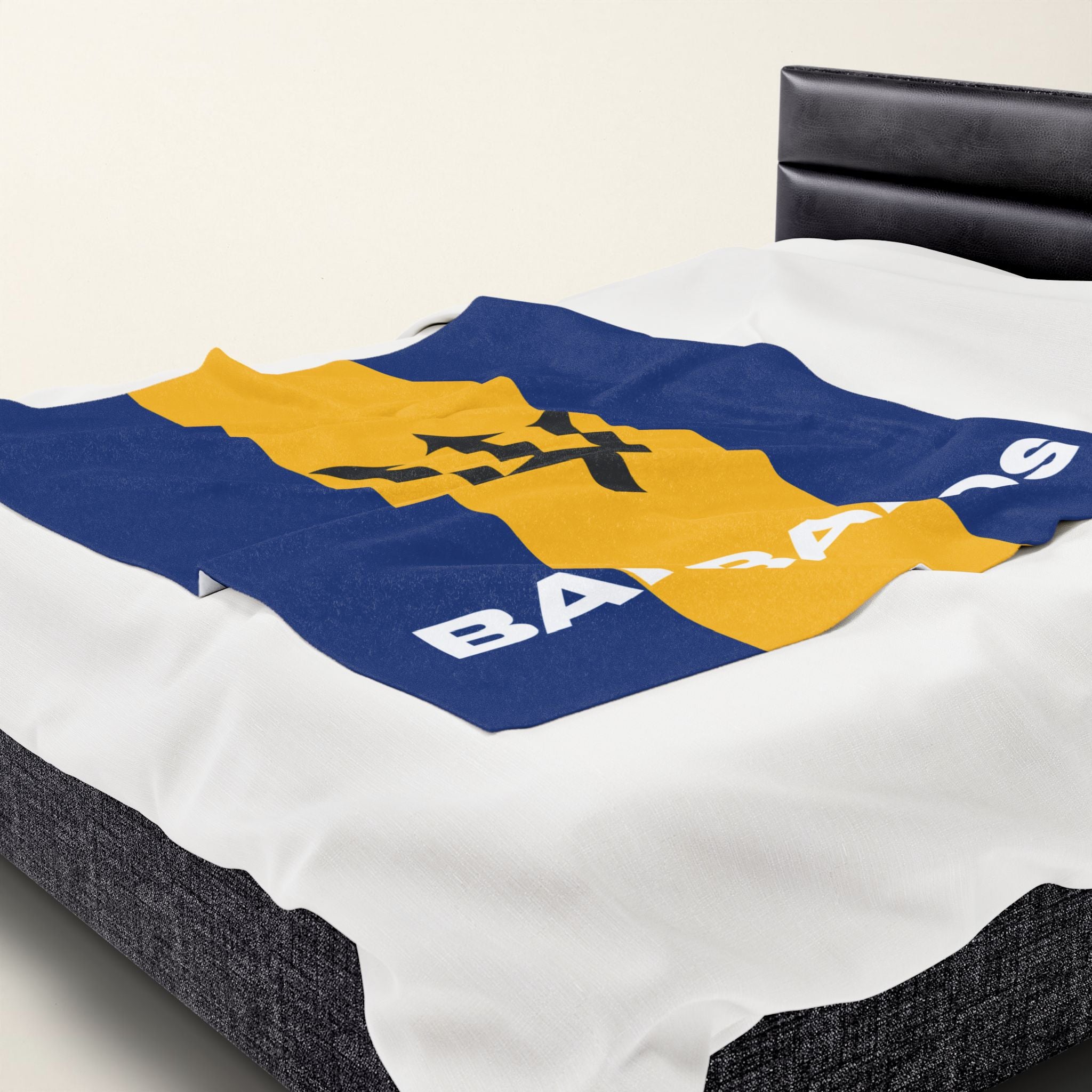 Barbados Flag Velveteen Plush Blanket