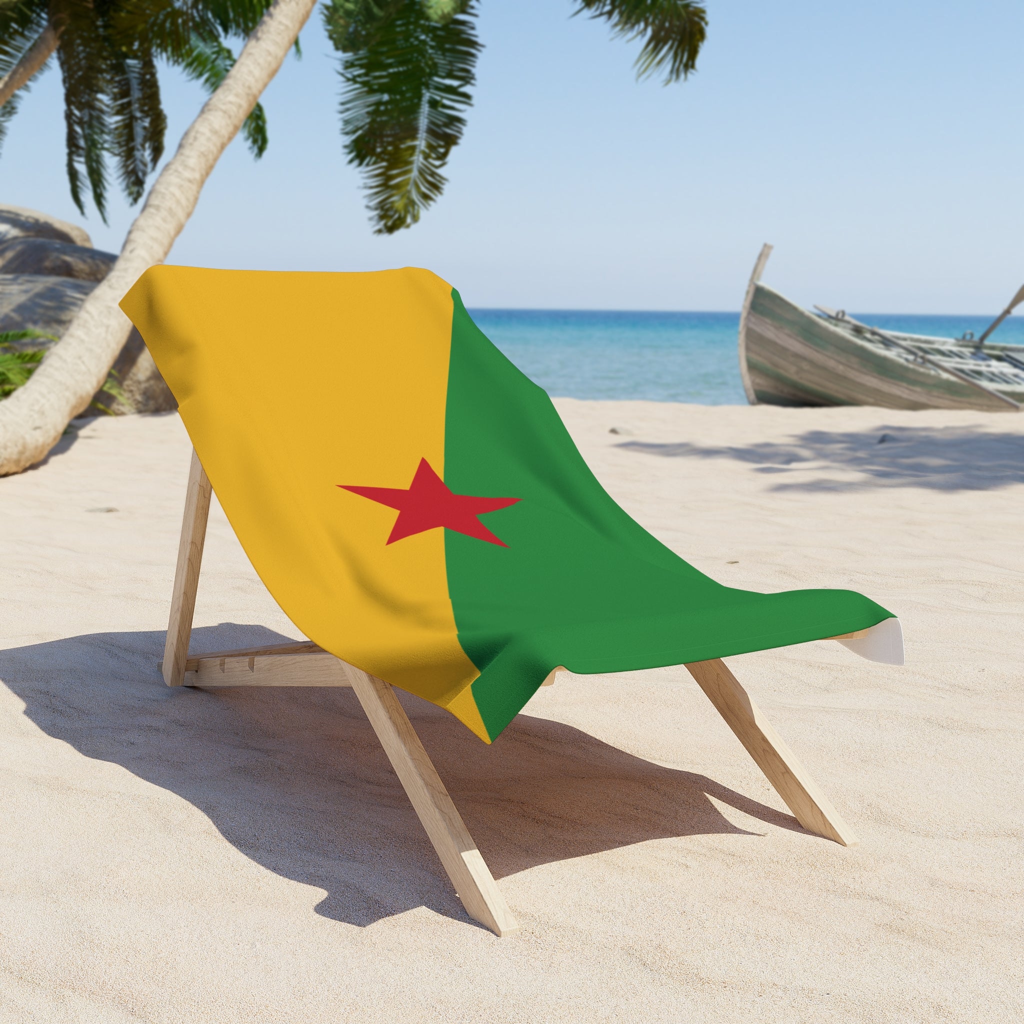 French Guiana Flag Beach Towel