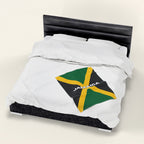 Jamaica Flag Velveteen Plush Blanket - Irie Blues Boutique
