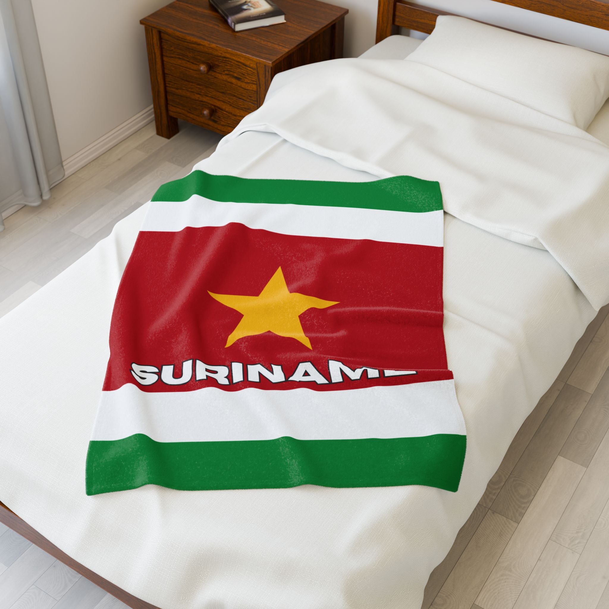 Suriname Flag Velveteen Plush Blanket - Irie Blues Boutique